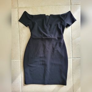 Lulus black dress. Off the shoulder. Small